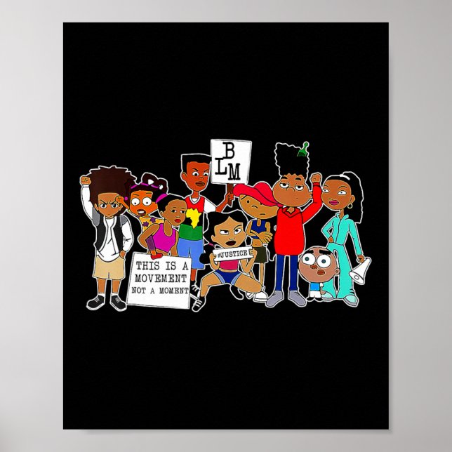 Affiche Noir Histoire Mois Blm Black Vit Problème Enfants  (Devant)