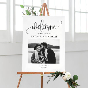 Affiche Noir jolie calligraphie Mariage Photo Design