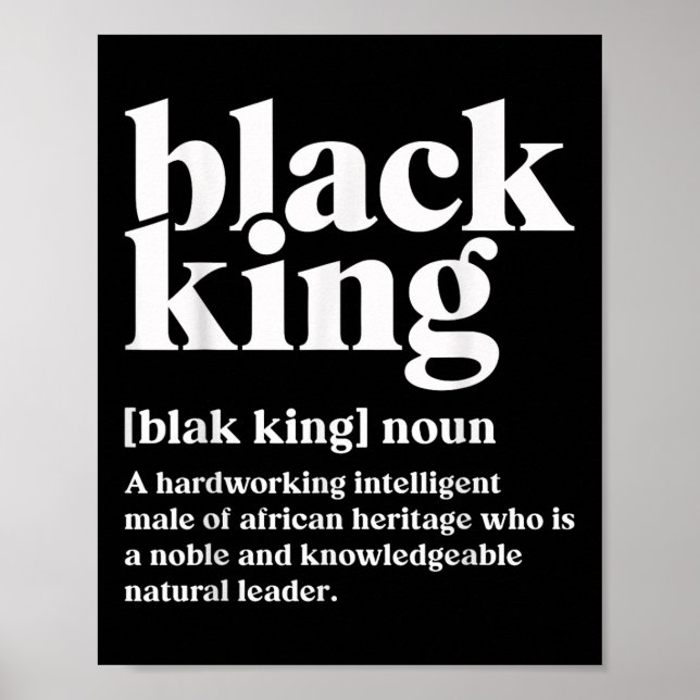 Affiche Noir King Définition Black Pride Africaine Melanin (Devant)
