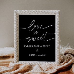 Affiche NOIR L'Amour est Sweet Wedding Favors Signer