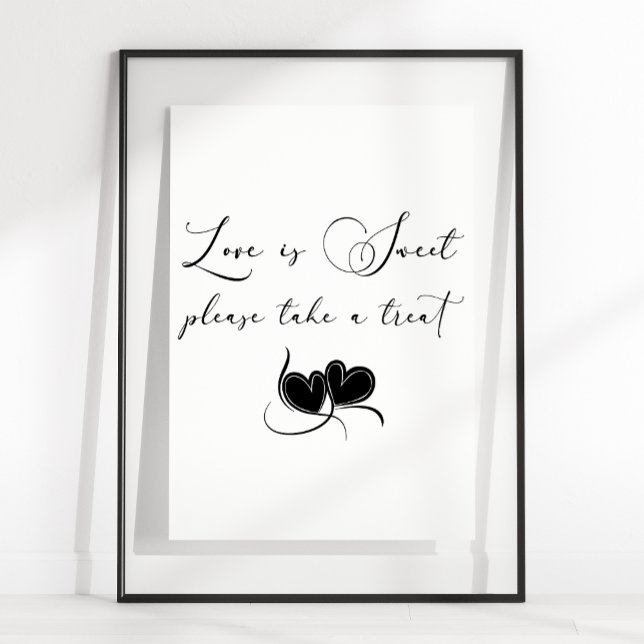 Affiche Noir Moderne Simple Script Mariage L'amour est dou (Créateur téléchargé)