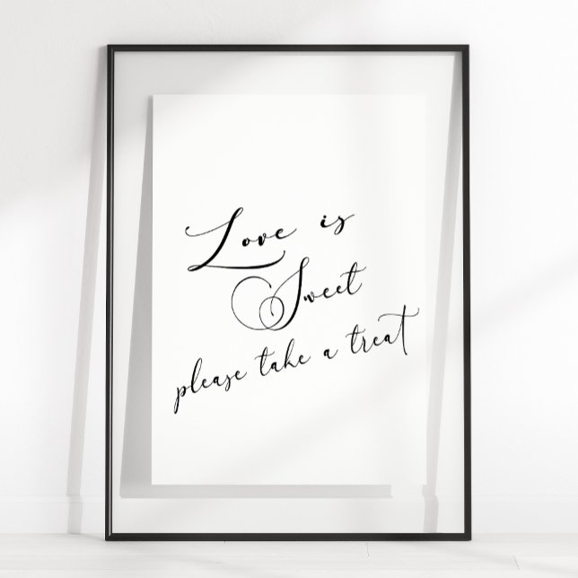 Affiche Noir Moderne Simple Script Mariage L'amour est dou (Créateur téléchargé)