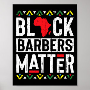 Affiche Noir Mois Barbers Problème Histoire Femmes africai