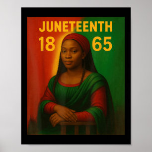 Affiche Noir Mona Lisa Graphisme Afro Africain Américain J