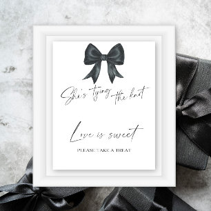 Affiche Noir noeud papillon Baby shower L'amour est doux, 