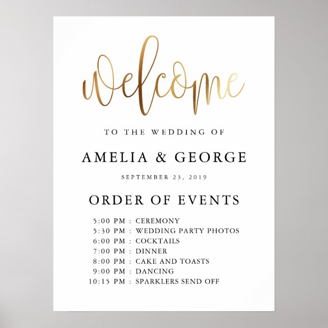 Affiche Noir or bienvenue ordre des événements Signal mari (Devant)