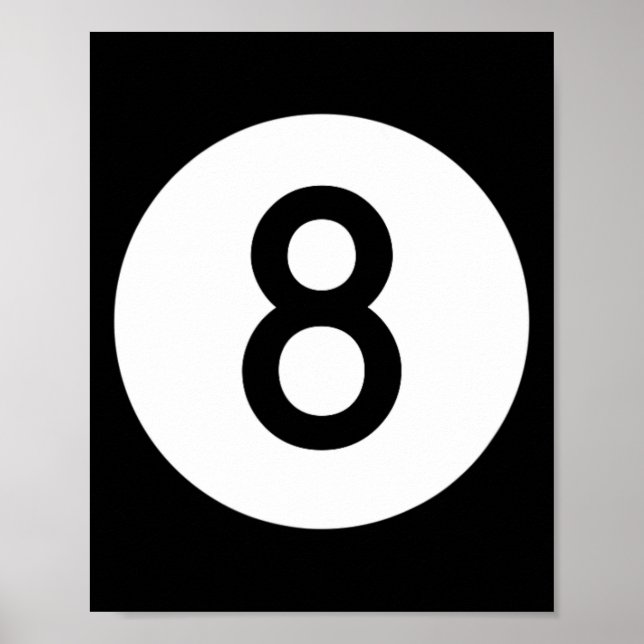 Affiche Noir Pool Ll Numéro Huit Billard Snooker Huit (Devant)