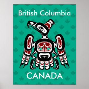 Affiche Noir rouge autochtone Kaigani Thunderbird