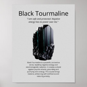 Affiche Noir Tourmaline Crystal Signification