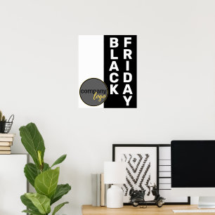 AFFICHE NOIR VENDREDI AFFAIRES LOGO SHOPPING PROMOTIONNEL