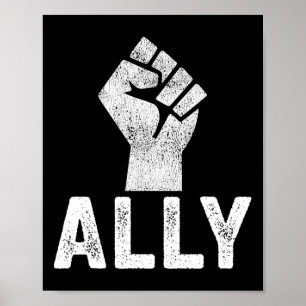 Affiche Noir Vit Problème Ally Fist Support Blm