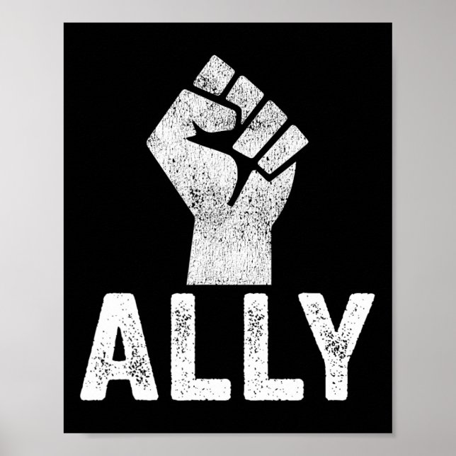 Affiche Noir Vit Problème Ally Fist Support Blm (Devant)