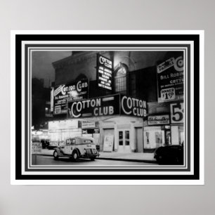 Affiche noire et blanche 16 x 20 de club de coton