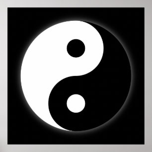 Affiche noire et blanche de Yin Yang