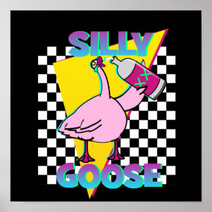 Affiche noire Silly Goose vintage 80