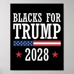 Affiche Noirs Pour Trump Élection Présidentielle 2028 Répu