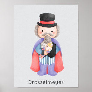 Affiche Noisette Ballet Drosselmeyer Pastel Noël