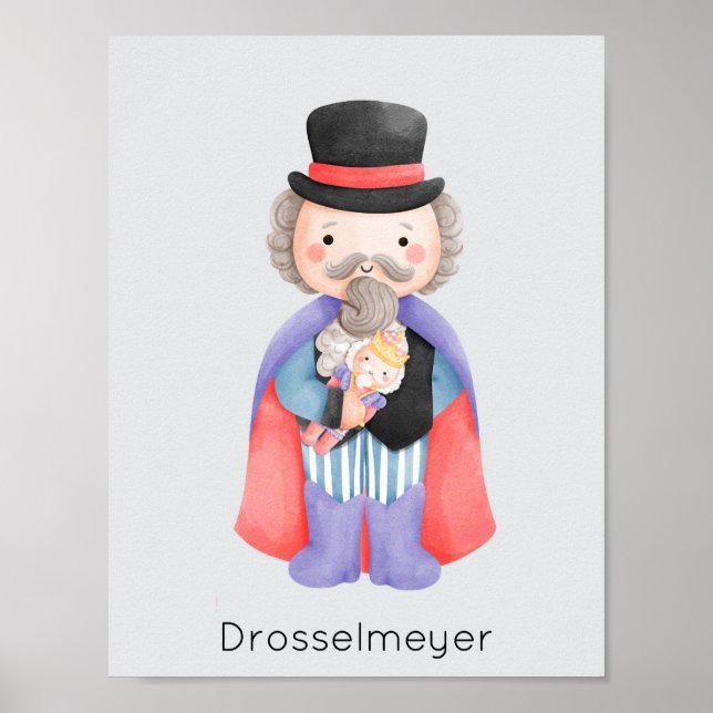 Affiche Noisette Ballet Drosselmeyer Pastel Noël (Devant)