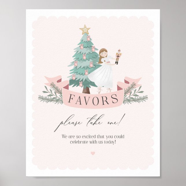 Affiche noisette rose fête d'anniversaire faveurs fête sig (Devant)