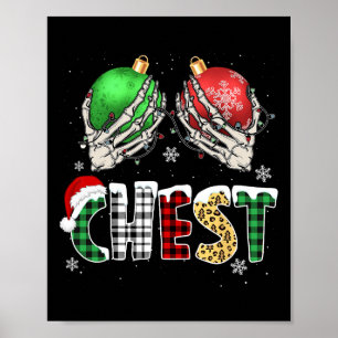 Affiche Noix de Noël Noix de châtaignes marron Noël Couple