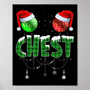 Affiche Noix de poitrine de Noël assorties couple marrons 