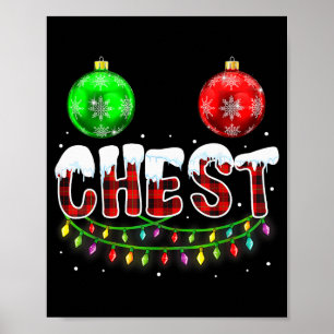Affiche Noix de poitrine de Noël drôle d'association coupl