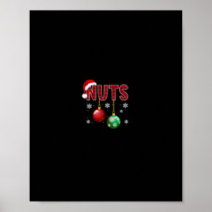 Affiche noix de poitrine marrant châtaignes coup de noël