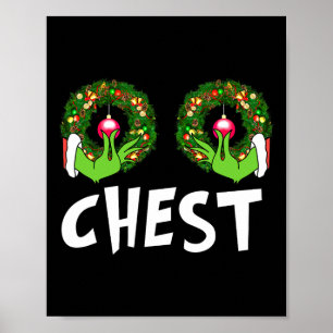 Affiche Noix de poitrine Noël Amusant Correspondant Couple