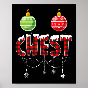 Affiche Noix de poitrine Noël Correspondantes Couple châta