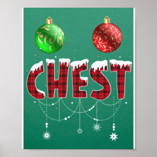 Affiche Noix de poitrine Noël Rouge Plaid Correspondant Co