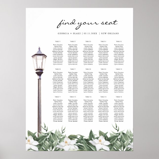 Affiche NOLA | Nouvelle-Orléans Magnolia Bourbon Siège de  (Devant)