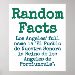 Affiche Nom complet de Los Angeles - Trivia Fact