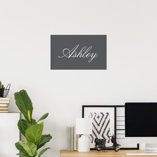 AFFICHE NOM DE BÉBÉ DE FAMILLE ÉLÉGANT MODERNE ET SIMPLE (Bureau à domicile)