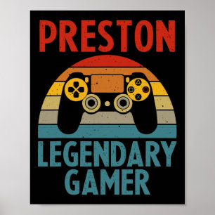 Affiche Nom de cadeau personnalisé de Preston drôle Geek G