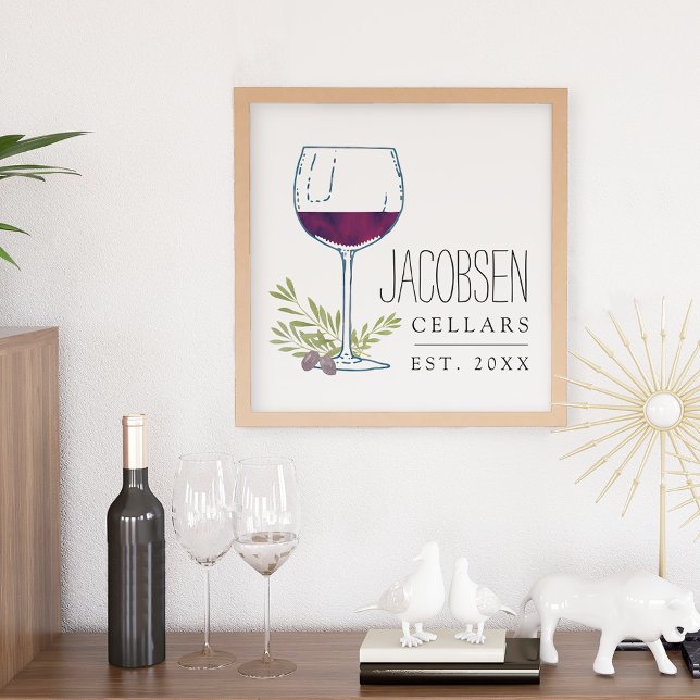 Affiche Nom de famille Caves à vin Art Imprimer (Créateur téléchargé)