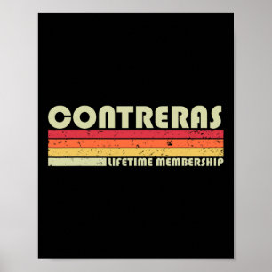 Affiche Nom de famille Contreras drôle rétro vintage 90s A