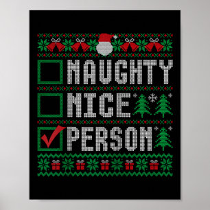 Affiche Nom de famille de personne Xmas Naughty Nice Perso