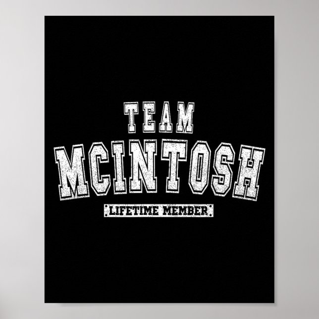 Affiche Nom de famille du membre à vie de l'équipe MCINTOS (Devant)