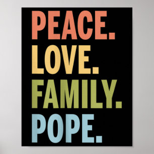 Affiche Nom de famille du pape Paix Amour Famille Correspo