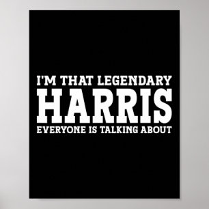 Affiche Nom de famille Funny Team Famille Nom Harris