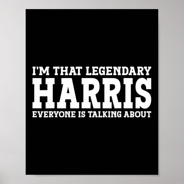 Affiche Nom de famille Funny Team Famille Nom Harris (Devant)