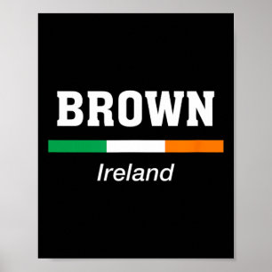 Affiche Nom de famille irlandais marron Jour de la Saint-P