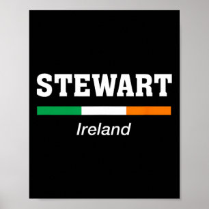 Affiche Nom de famille irlandais Stewart Saint-Patrick Irl