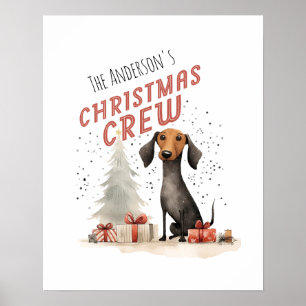 Affiche Nom de famille mignon Équipe de Noël