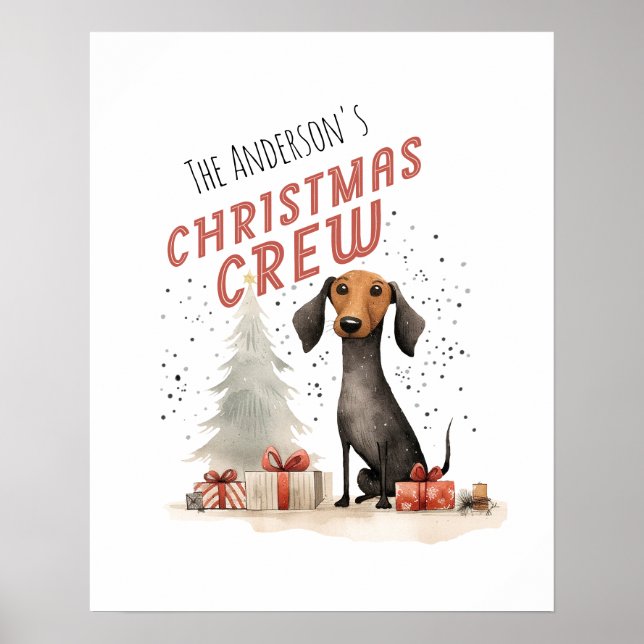 Affiche Nom de famille mignon Équipe de Noël  (Devant)