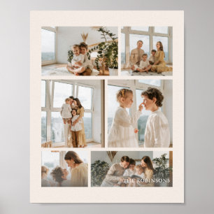 Affiche Nom de famille moderne beige 6 photos