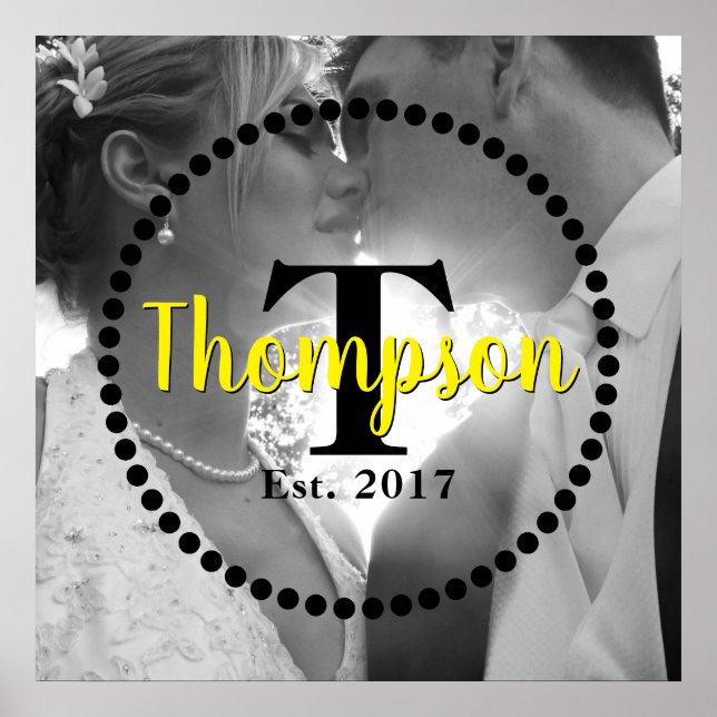 Affiche Nom de famille Monogramme (Devant)