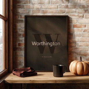 Affiche Nom de famille occidental de ferme rustique person