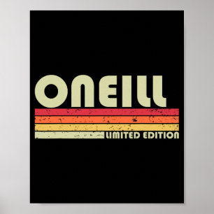 Affiche Nom de famille Oneill drôle rétro vintage années 8