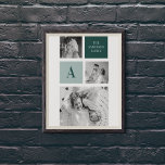 Affiche Nom de famille personnalisé Collage Cadeau photo<br><div class="desc">Voici notre dernier cadeau personnalisé de nom de famille : Collage tendance photo et thème vert! Ce cadeau unique et élégant est conçu pour célébrer les moments spéciaux de votre famille et ajouter une touche d'élégance inspirée de la nature à votre décor maison.</div>